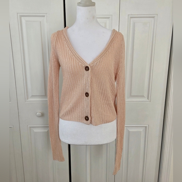 Free People Game On Cardigan Size Small Cream - Picture 6 of 7